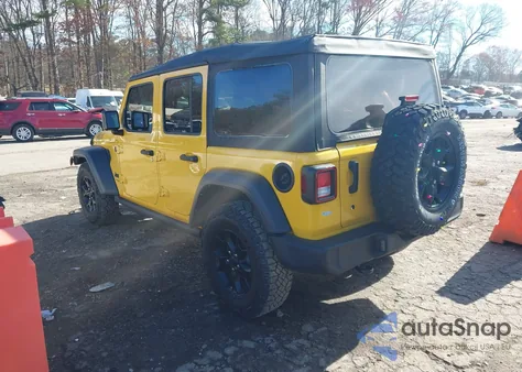 2021 Jeep Wrangler Unlimited Willys Sport 4X4 из США, поврежденный, VIN 1C4HJXDN5MW720380